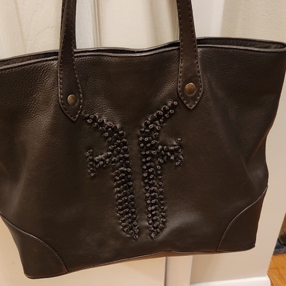 Frye Brown Studded Tote - Picture 1 of 7